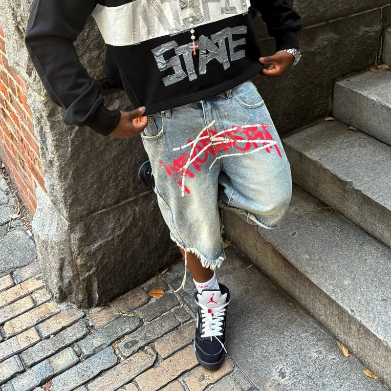 Retro Hip Hop Denim Shorts